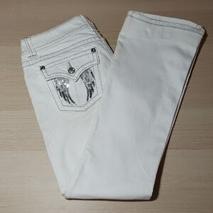 Women's Miss Me - "Angel Wings" White Jeans